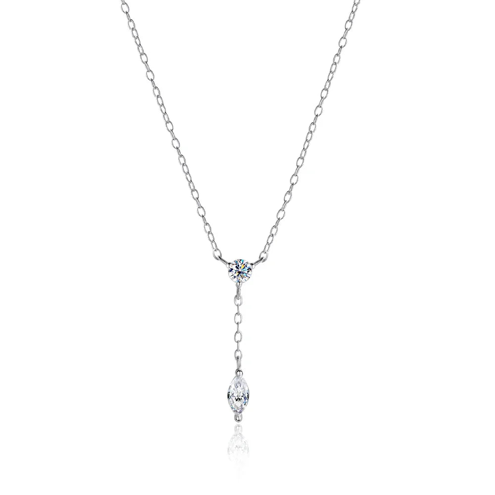 Moissanite Necklaces for Women GRA Certified 3x6mm Marquise Cut Gemstone Pendant s925 Sterling Silver Dainty Necklaces