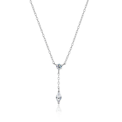 Moissanite Necklaces for Women GRA Certified 3x6mm Marquise Cut Gemstone Pendant s925 Sterling Silver Dainty Necklaces