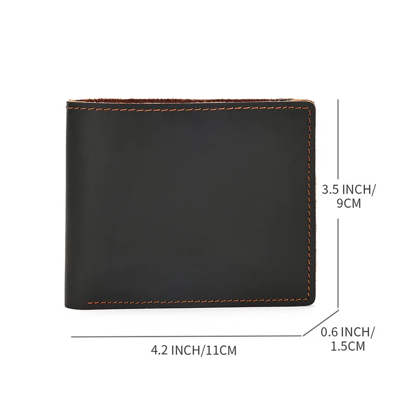 Genuine Leather Mens Wallet with Coin Pocket Bifold Italian Leather Wallets for Mens