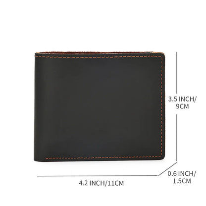Genuine Leather Mens Wallet with Coin Pocket Bifold Italian Leather Wallets for Mens