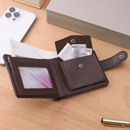 Men Wallets Leather Zipper Purse Man Business Casual Slim Card Horders Quality Male Short Multi-card Wallet Coin Pocket Purse