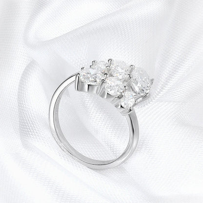 3.6CTTW Certified Full Moissanite Wedding Rings for Women Sparkling Bride Lab Diamond Band Pure 925 Silver Plated 18K