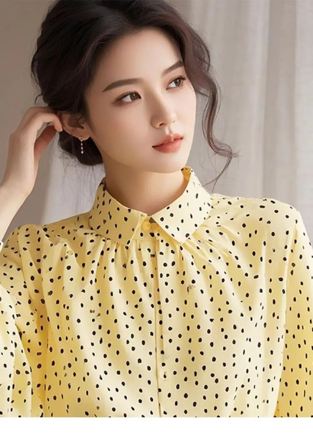 Spring French Polka Dot Shirt Women's Fashion Versatile