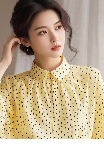 Spring French Polka Dot Shirt Women's Fashion Versatile