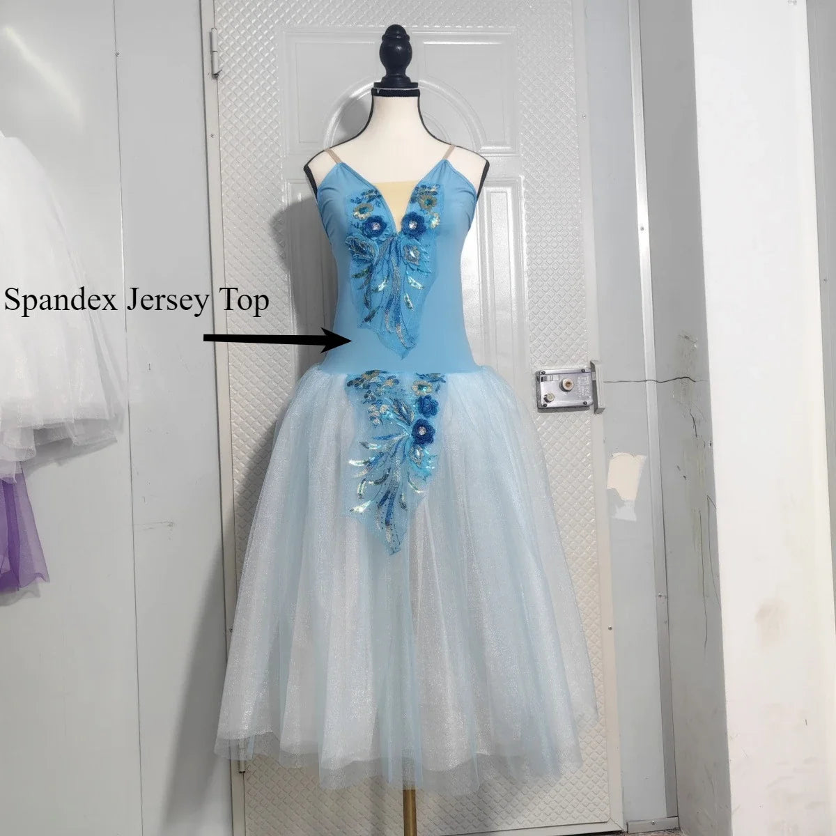 Long Ballet Tutu Skirts Flower Lace Dress Performance Costumes Princess Dance Practice Romantic Dress
