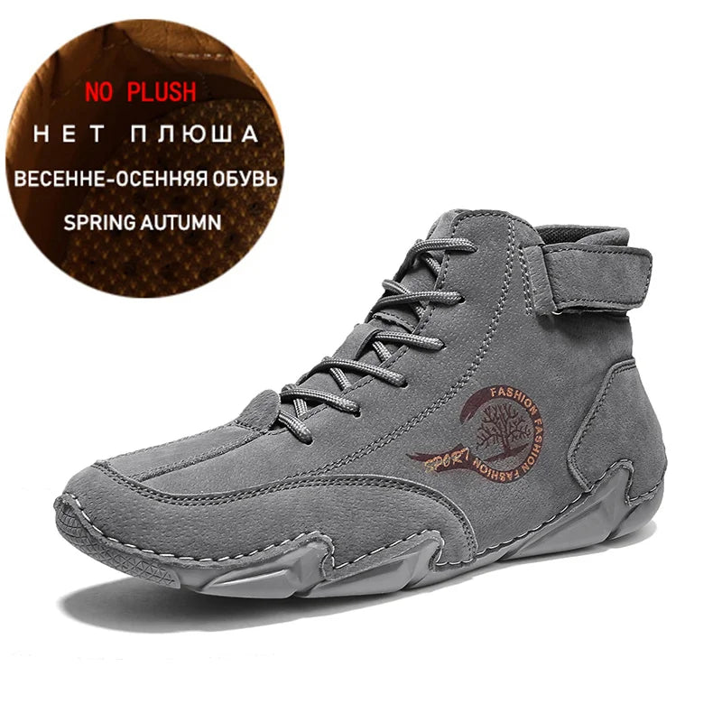 Winter Men Boots Suede Leather With Fur Ankle Boots Men Leisure Boots Keep Warm Western Boots Men Casual Sneakers Bota Masculina