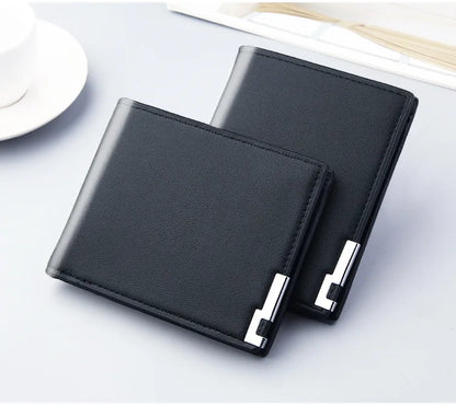 Short Men Wallets Card Holder Photo Holder Slim Male Print Wallet High Quality PU Leather Money Bag New Kpop Small Men's Purse