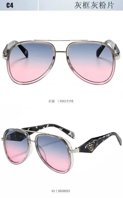 Retro Aviator Tortoiseshell Sunglasses UV400 Protection Metal Frame Shades Luxury Sun Glasses Fashion Eyewear Unisex Oversized