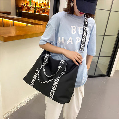 Women's Large Capacity Nylon Shoulder Bag Casual Top-Handle Fashion Tote Crossbody Handbag