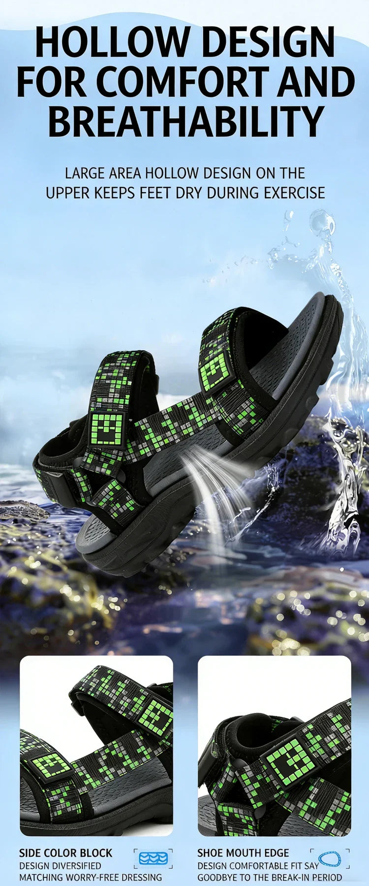 Kids Outdoor Non-Slip Sandals Boys Summer Fashion Beach Shoes Children Breathable Casual Walking Sandials
