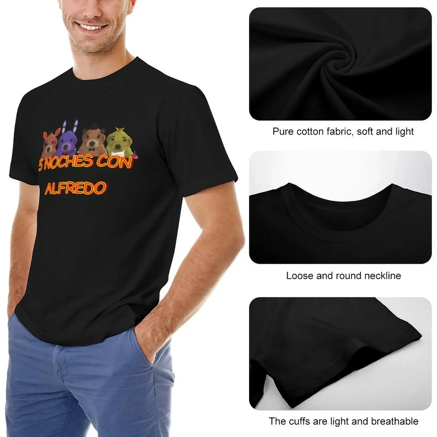 5 Noche Con Alfredo T-Shirt graphic tee shirt oversized t shirt Men's t shirts