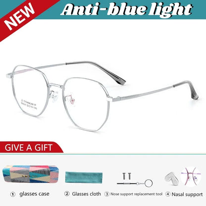 New Retro Simple Fashion Eyeglass Frames Semi Titanium Myopia Anti-Blue Light Glasses Customizable Prescription 86604