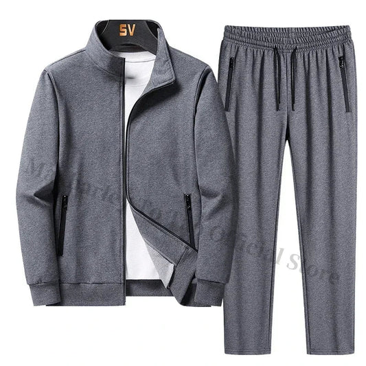 2025 Spring Autumn Sweatshirt SweatPants Trousers For Men Set Two Piece Black Tracksuit Hip Hop Streetwear Running Sport Clothes