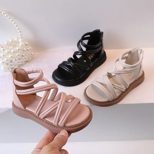 Girls sandals new summer medium and large children princess shoes soft sole shoes