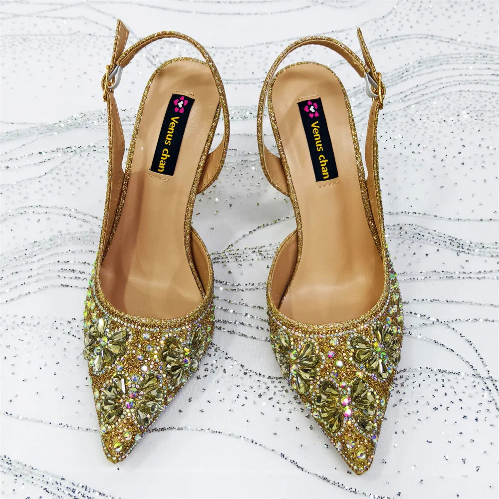 Festive Elegance: Spot Goods Dazzling Heels and Chic Long Bag Clutch Perfect Combination Of Shoes And Bag for Special Occasions