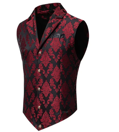 New Men Jacquard Suit Vest Loose Tops Red / Green  / Blue / Pink Fashion Male Wedding Prom Party Luxury Dress Waistcoat