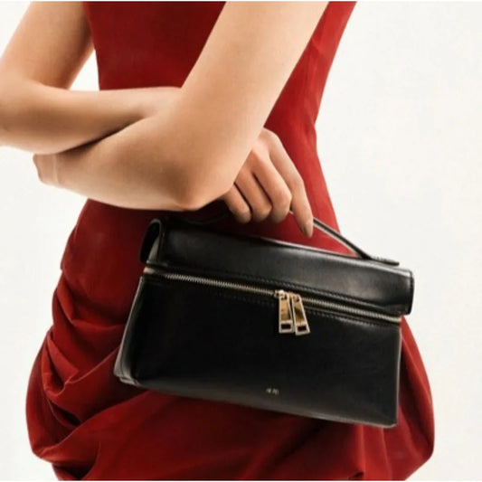 Premium genuine leather handbag,Minimalist style Women's Shoulder Bag with zipper.Fashion Lightweight Crossbody bag.