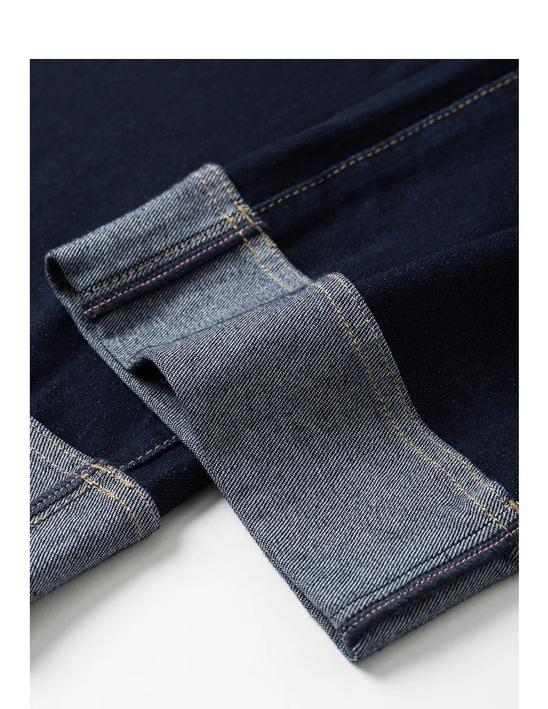 Women Denim Jeans 2025 Spring New Straight Wide Leg Rolling Up Ankle Length Cropped Pants
