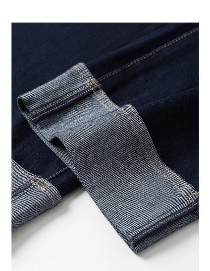 Women Denim Jeans 2025 Spring New Straight Wide Leg Rolling Up Ankle Length Cropped Pants