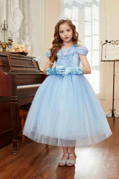 Children Princess Clothing Kids Elsa Anna Cinderella Rapunzel Party Cosplay Dresses Little Girls Christmas Halloween Dress Up