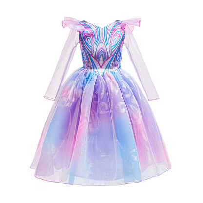 Wicked Cute Pink Dress for Girls 2-12 Yrs Halloween Wizard Glinda Costume for Good Movie Role Playing Outfit Carnival Apparel