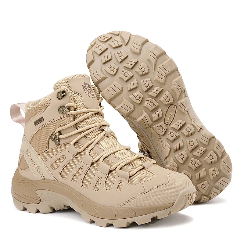 New Men Tactical Boot Breathable Safety Anti-Slip Hunting Boot Motorcycle Male Army Boots Desert Climbing Hiking Shoes Size Plus