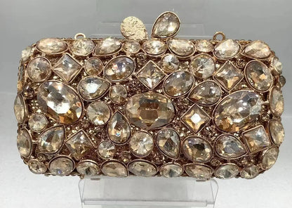 Natural Rhinestone Handmade Clutch Women Wedding Party Cocktail Evening Bag Colorful Diamond Handbag Fashion Yellow Purse