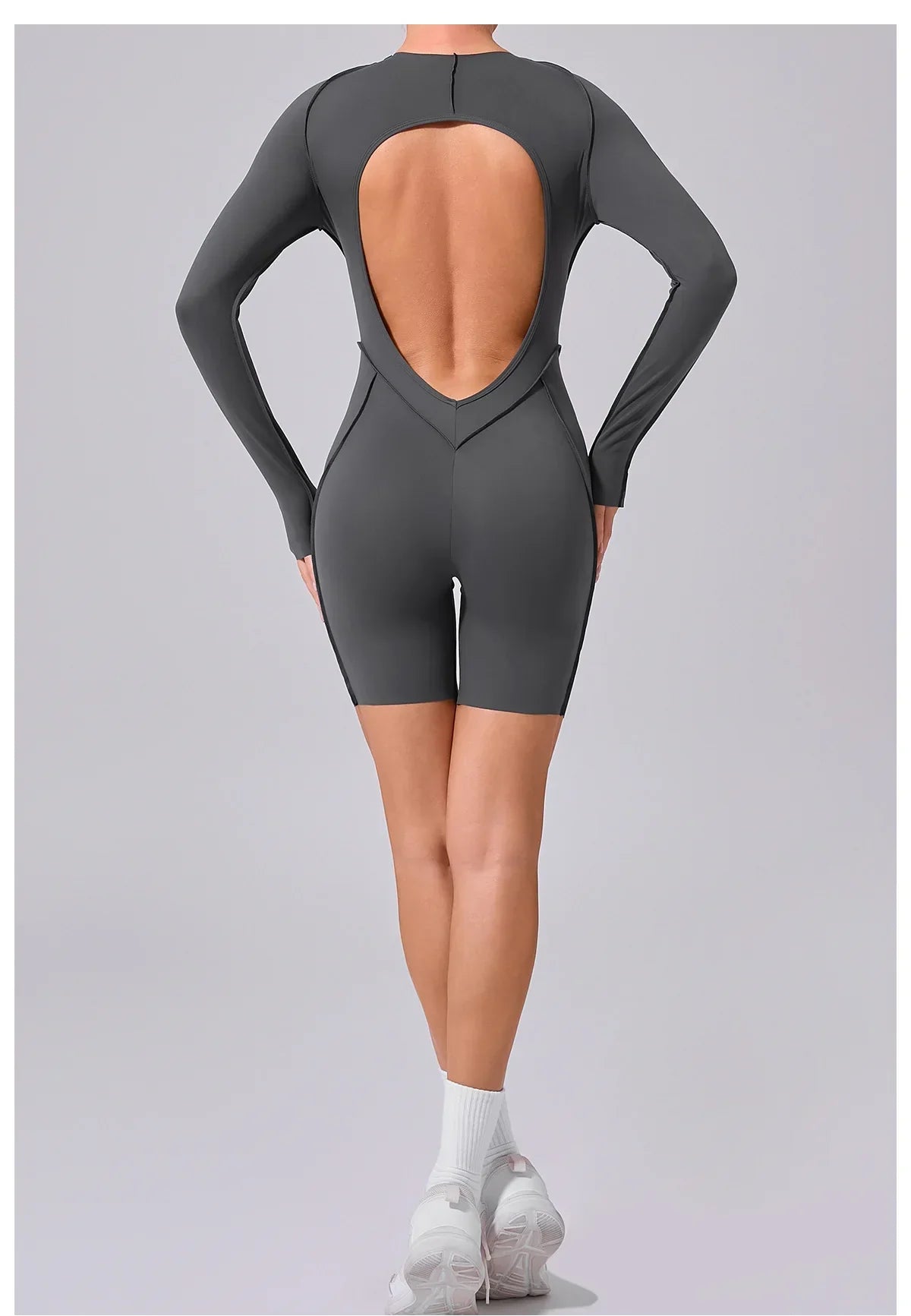 Women's High Elasticity Sports Bodysuit Kit Yoga Fitness Jumpsuit Open Back Hip-Lift Outdoors Gym Workout Sexy Fitness Outfit