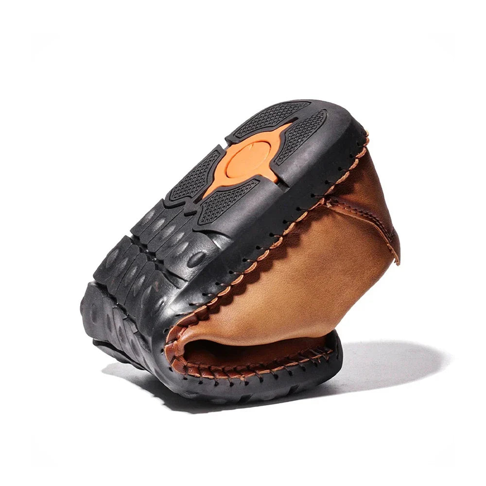 Handmade Leather Casual Men Shoes Design Sneakers Men Comfortable Leather Men Loafers Hot Sale Moccasins Driving Shoes Plus Size