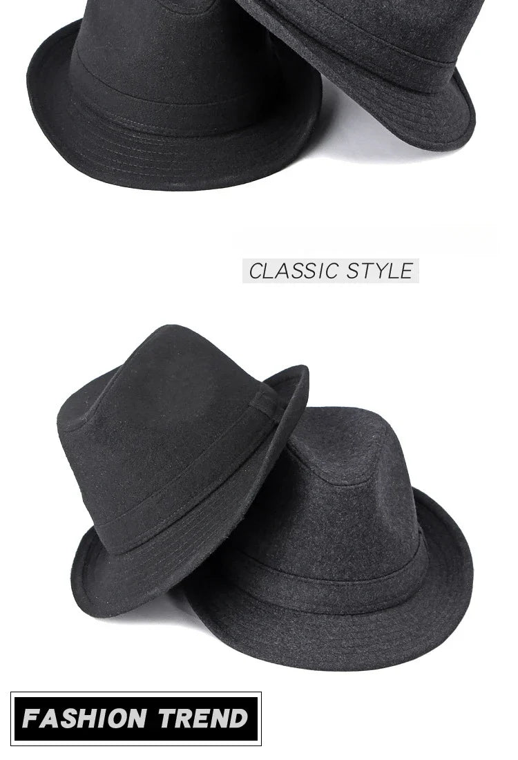 Gentleman Hat Men's British Style Retro Simple Pure Color  Top Hat Men's Casual Jazz Hat