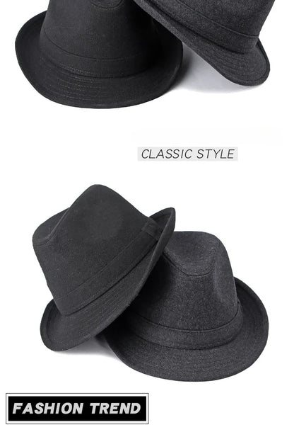 Gentleman Hat Men's British Style Retro Simple Pure Color  Top Hat Men's Casual Jazz Hat