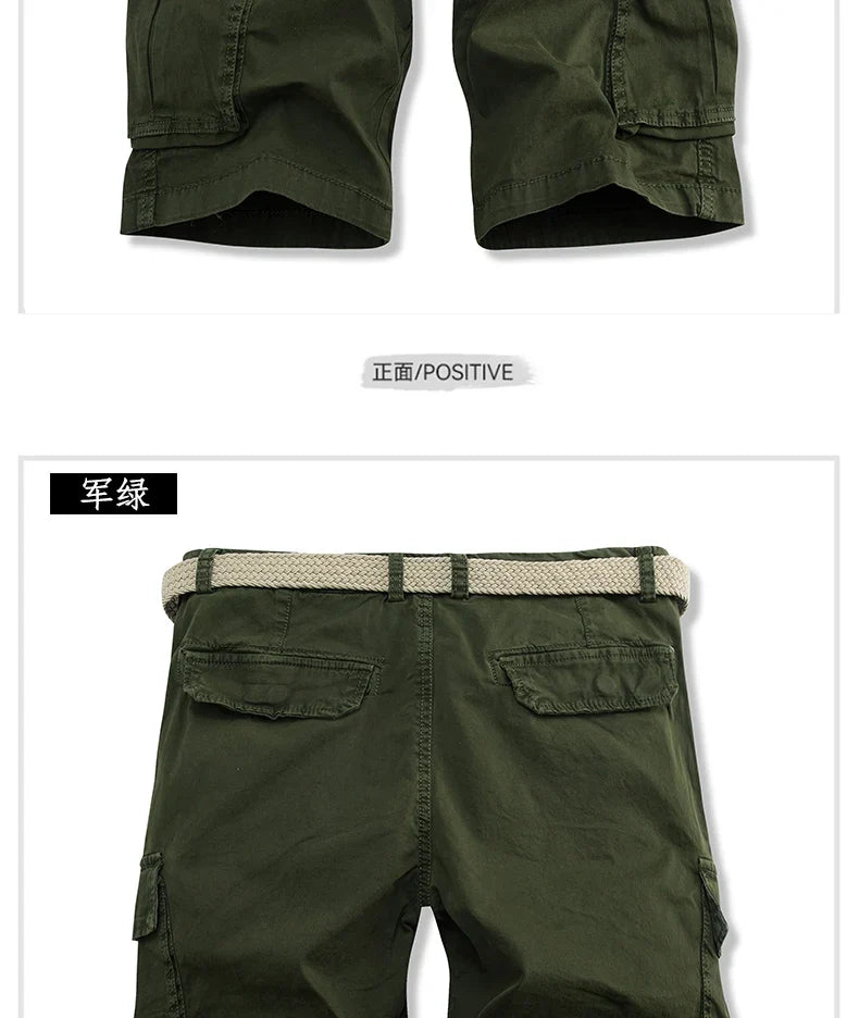 Summer Overalls Men Casual Shorts New Loose Sports Comfortable Knee Shorts Streetwear Breathable Safari Short Pants