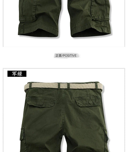 Summer Overalls Men Casual Shorts New Loose Sports Comfortable Knee Shorts Streetwear Breathable Safari Short Pants
