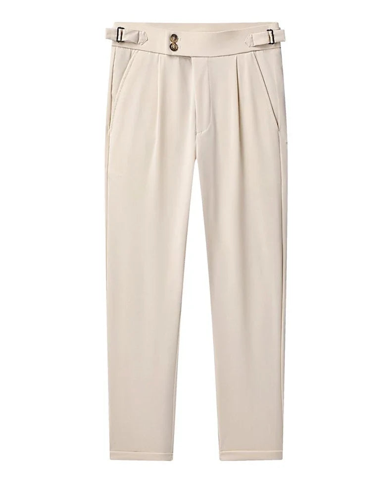 High Quality Mens Stretch Golf Pants Casual Slim Fit Dress Pants Adjustable Waist Tapered Work Cropped Trousers