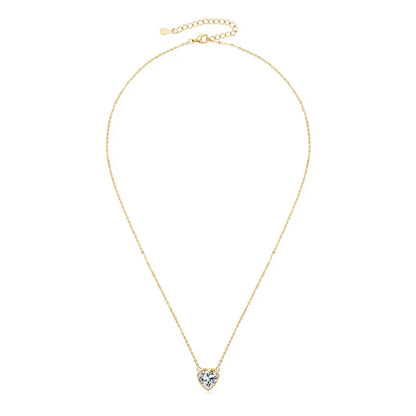 Certified 2.0CT Heart Cut Moissanite Pendant Necklace 925 Sterling Silver Necklaces for Valentine's Day Jewelry Gift