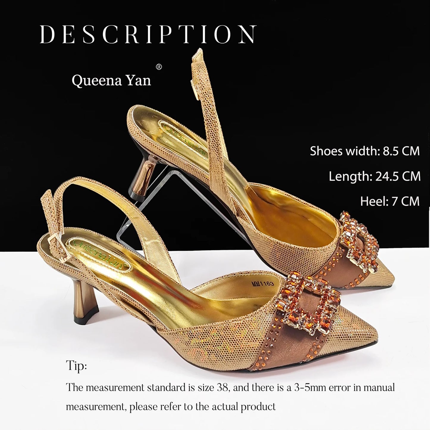 Spot Goods!Festive Elegance: Queena Yan High Quality Women's Pumps Fashion Design For African Wedding Party Ladies Shoes