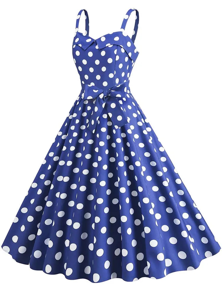 Spaghetti Strap Pink Plaid Dress Women Summer Elegant Vintage 50s Rockabilly Swing Party Dress
