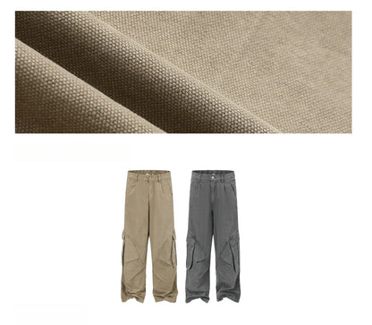Vintage Streetwear Multi Pocket Cargo Pants Unisex Loose Straight Fit High Quality Trendy Japanese Style Trousers For Men Women