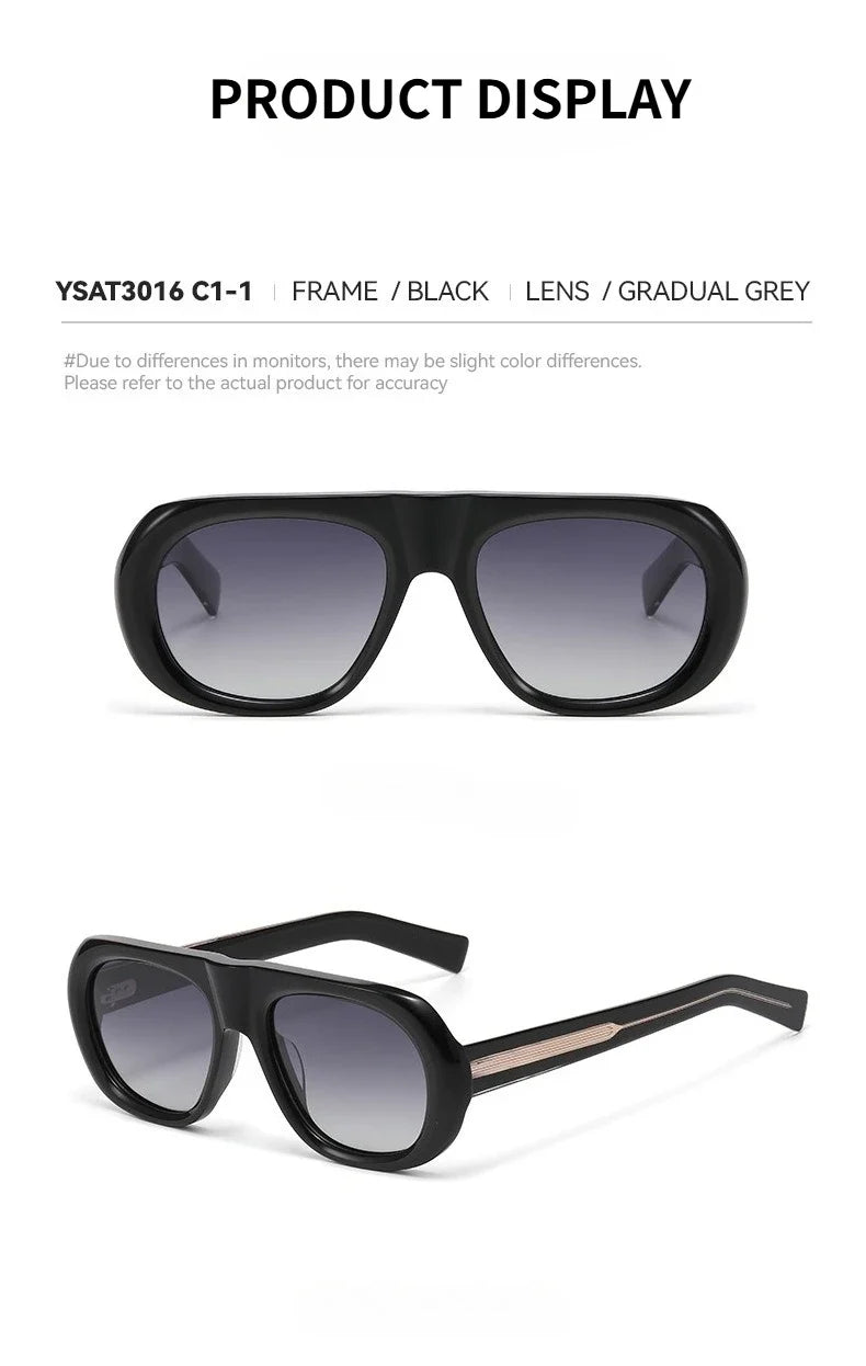 Vintage Pilot Rectangular Frame  Men Sunglasses Fashion Polarized Shades UV400 Women Trending Punk Sun Glasses INS Eyeglasses