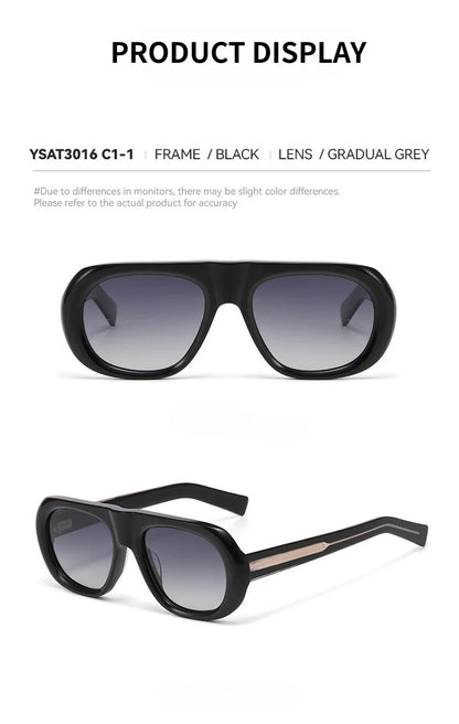 Vintage Pilot Rectangular Frame  Men Sunglasses Fashion Polarized Shades UV400 Women Trending Punk Sun Glasses INS Eyeglasses