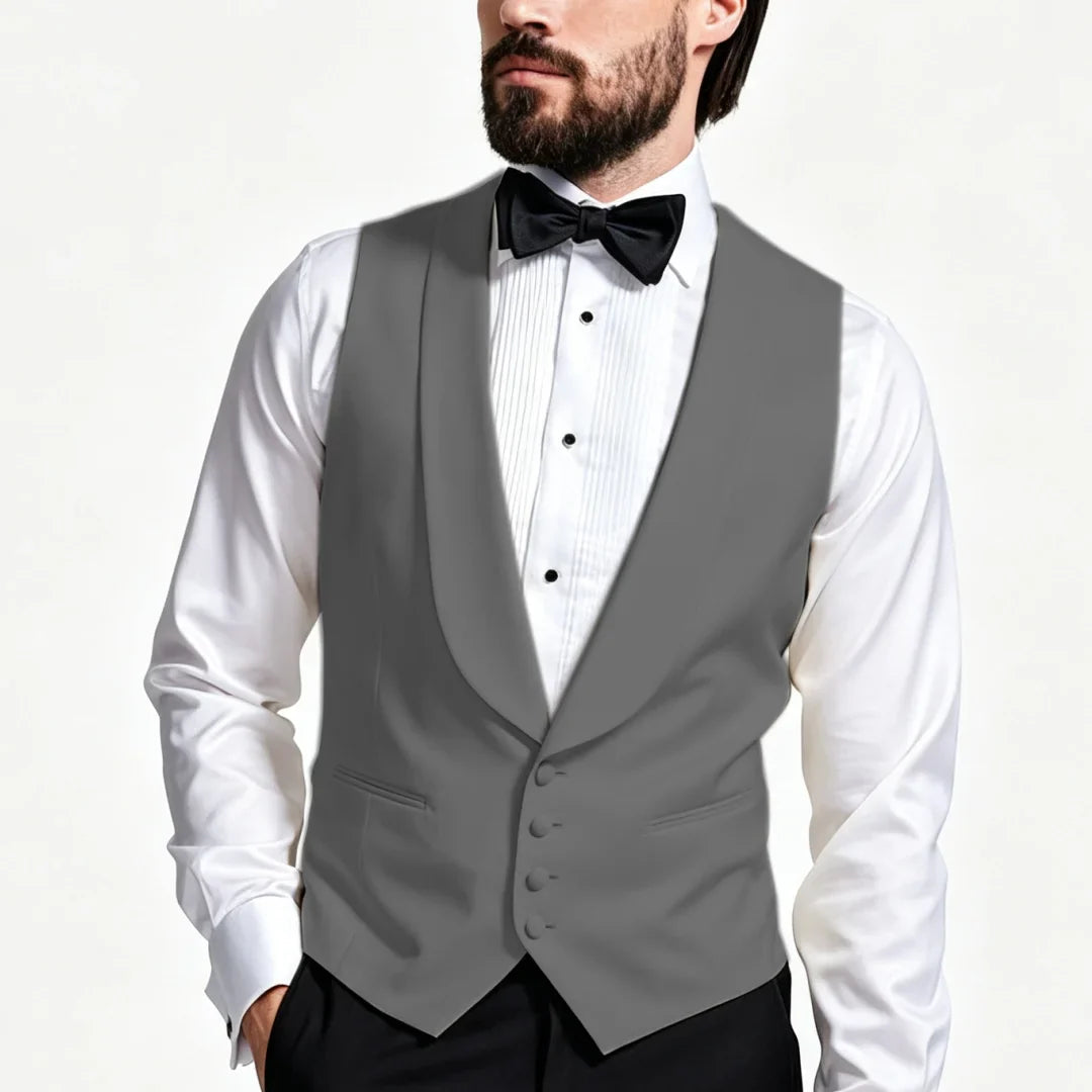 Men Vest Ivory With Lapel Single Breasted Solid Waistcoat For Wedding Banquet Business Work Office Casual Daily Men Suit Vest