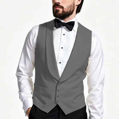 Men Vest Ivory With Lapel Single Breasted Solid Waistcoat For Wedding Banquet Business Work Office Casual Daily Men Suit Vest