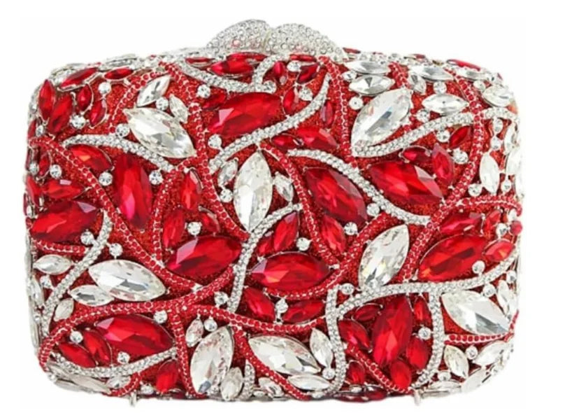 Exquisite New Wallet Luxury Handmade Clutch Women's Crystal Purse Green Silver Diamond Evening Bag