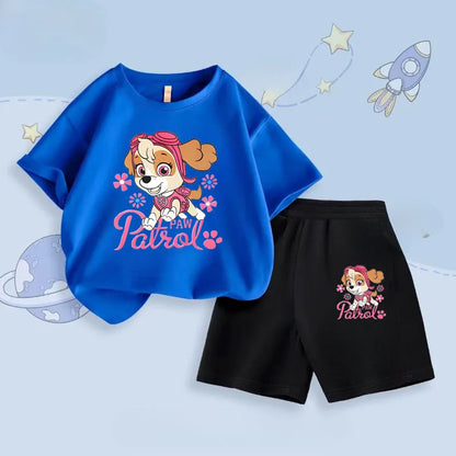 Summer New Children's Short Sleeve Clothing Sets Grils' T Shirt Shorts Two Piece Suit Kids Breathable Casual Outfits