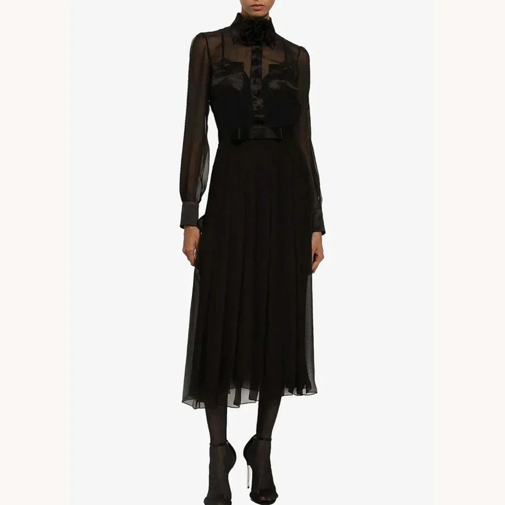 Customized Sexy Elegant Chiffon Midi Shirt Dress A-Line Evening Dresses Formal Exquisite High Quality Prom Party Gowns for Women
