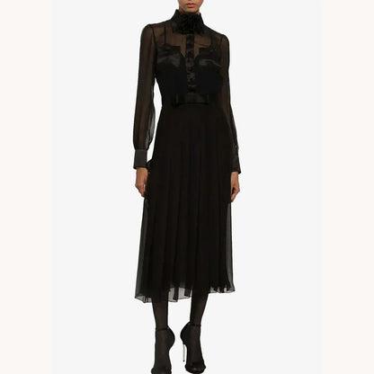 Customized Sexy Elegant Chiffon Midi Shirt Dress A-Line Evening Dresses Formal Exquisite High Quality Prom Party Gowns for Women