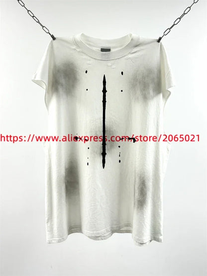 WHAT THE HELL Saint T-Shirts Men Women Best Quality Heavy spray dirty dirty soil air Washed TEE Vintage T Shirt