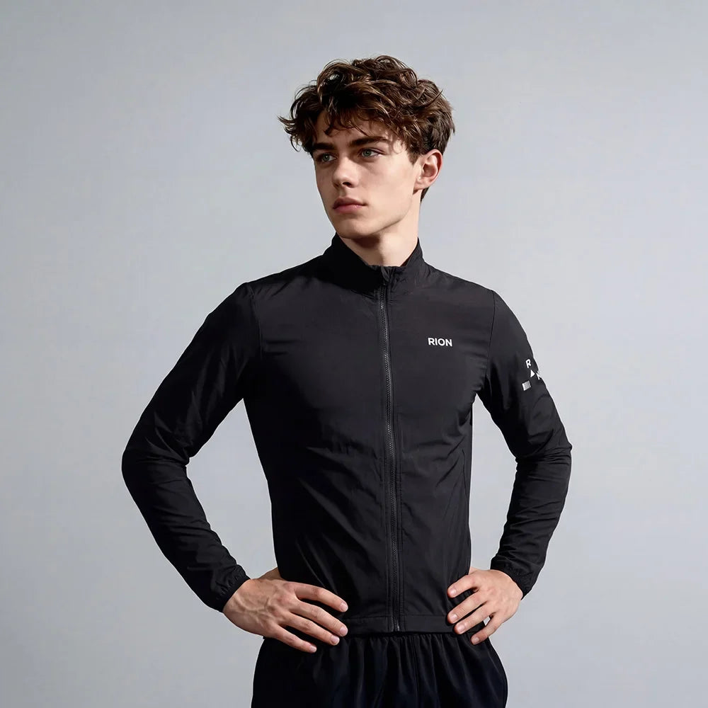 Men Long Sleeve Windbreaker Sports Trench Lightweight Windproof Hiking Fitness Bicycle Coat UPF 50+ Outdoor Outfit Packable