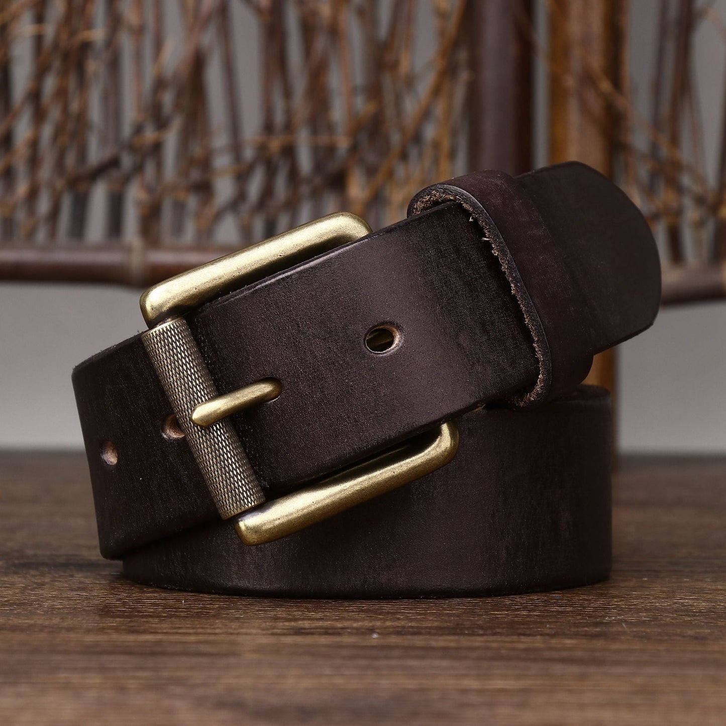 4.0CM Thick Cowhide Copper Buckle Genuine Leather Casual Jeans Thickened Belt Men High Quality Retro Luxury Male Strap Cintos