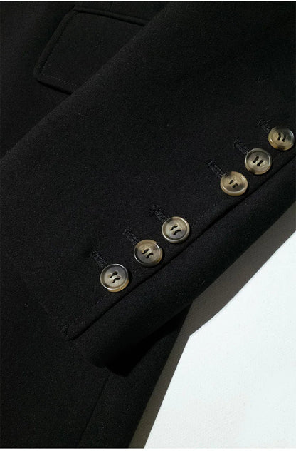The Ultimate Store Hit~ Women's Mid-Length Oversized Blazer with Shoulder Pads for Petite Figures, Casual Suit Jacket
